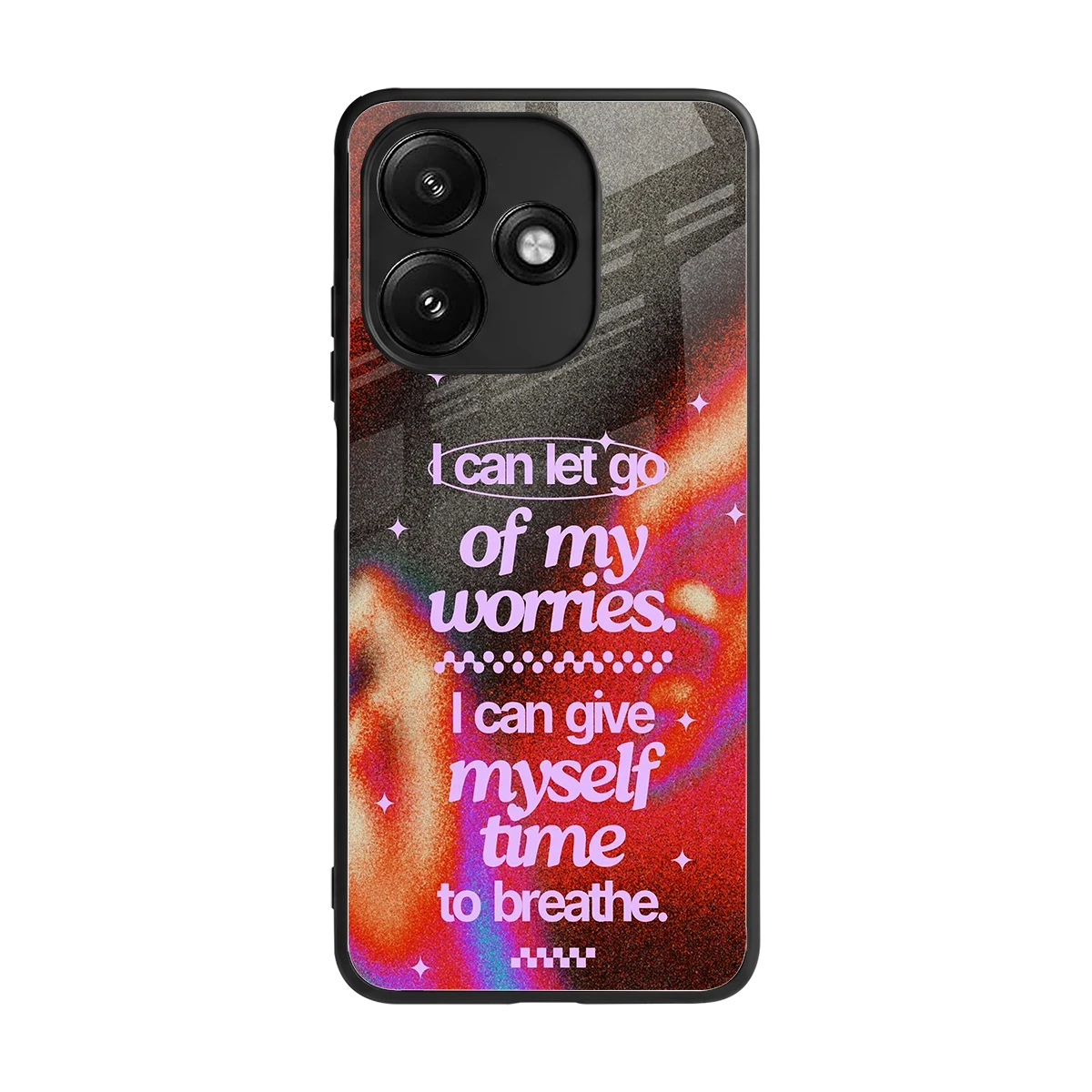 No Worries back phone cover | glass case for redmi 12 5g