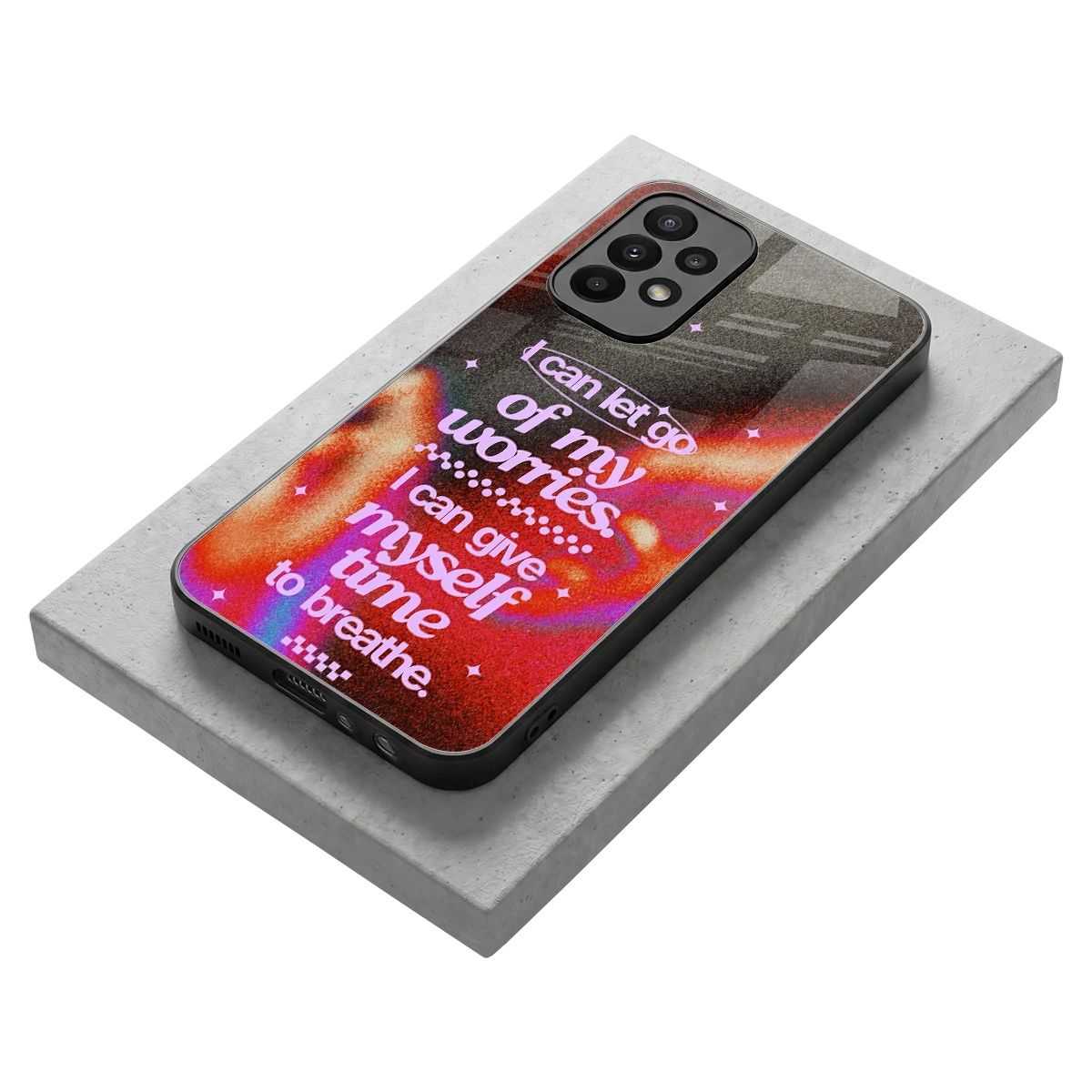 No Worries stylish phone case for samsung galaxy a23 | glossy glass and slim fit