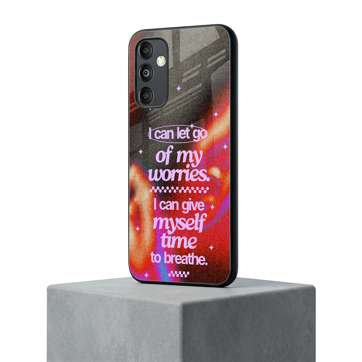 No Worries samsung galaxy m14 5g mobile cover | shockproof glass phone case