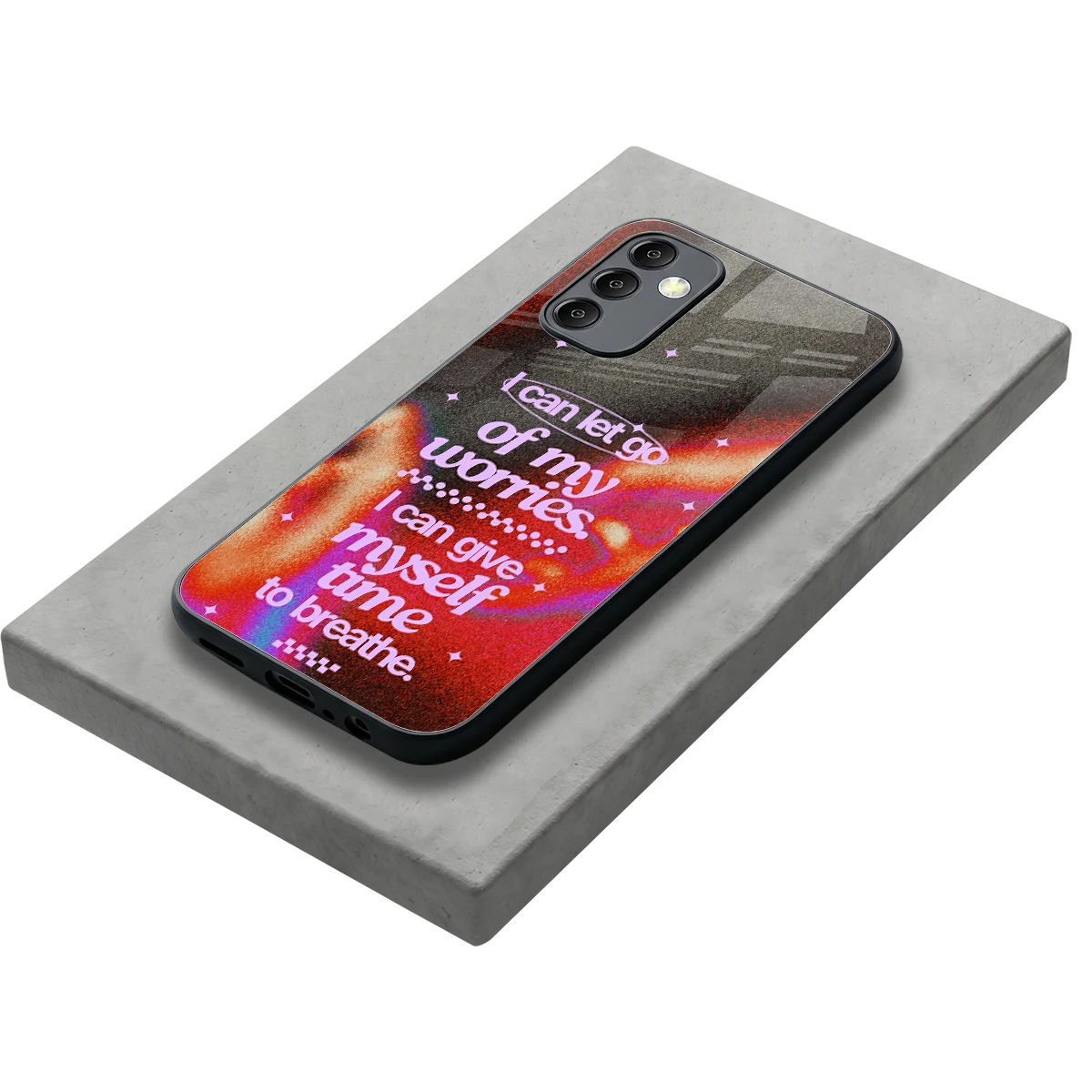 No Worries stylish phone case for samsung galaxy m14 5g | glossy glass and slim fit