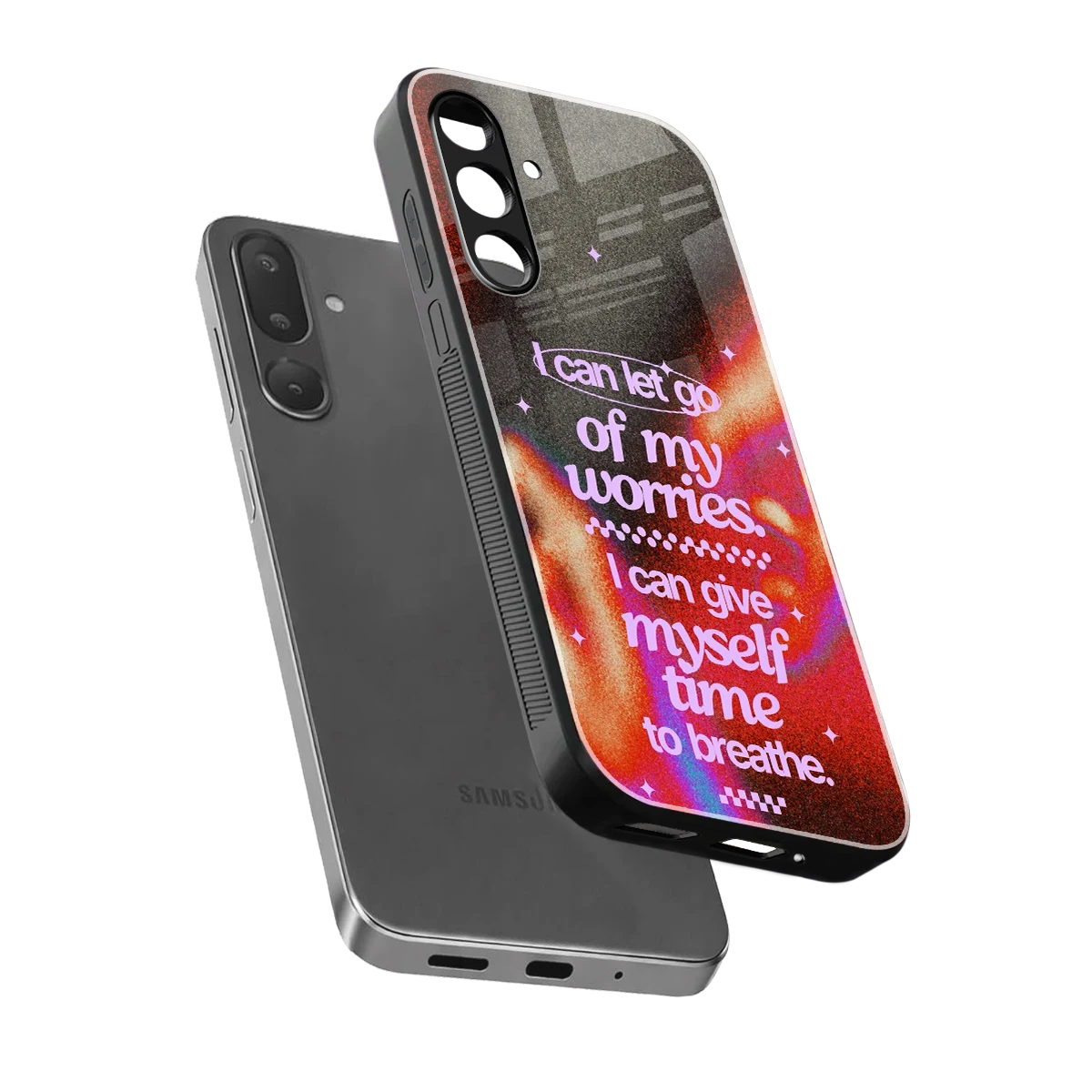 No Worries sleek samsung galaxy m56 5g cover with tempered glass back and TPU edges