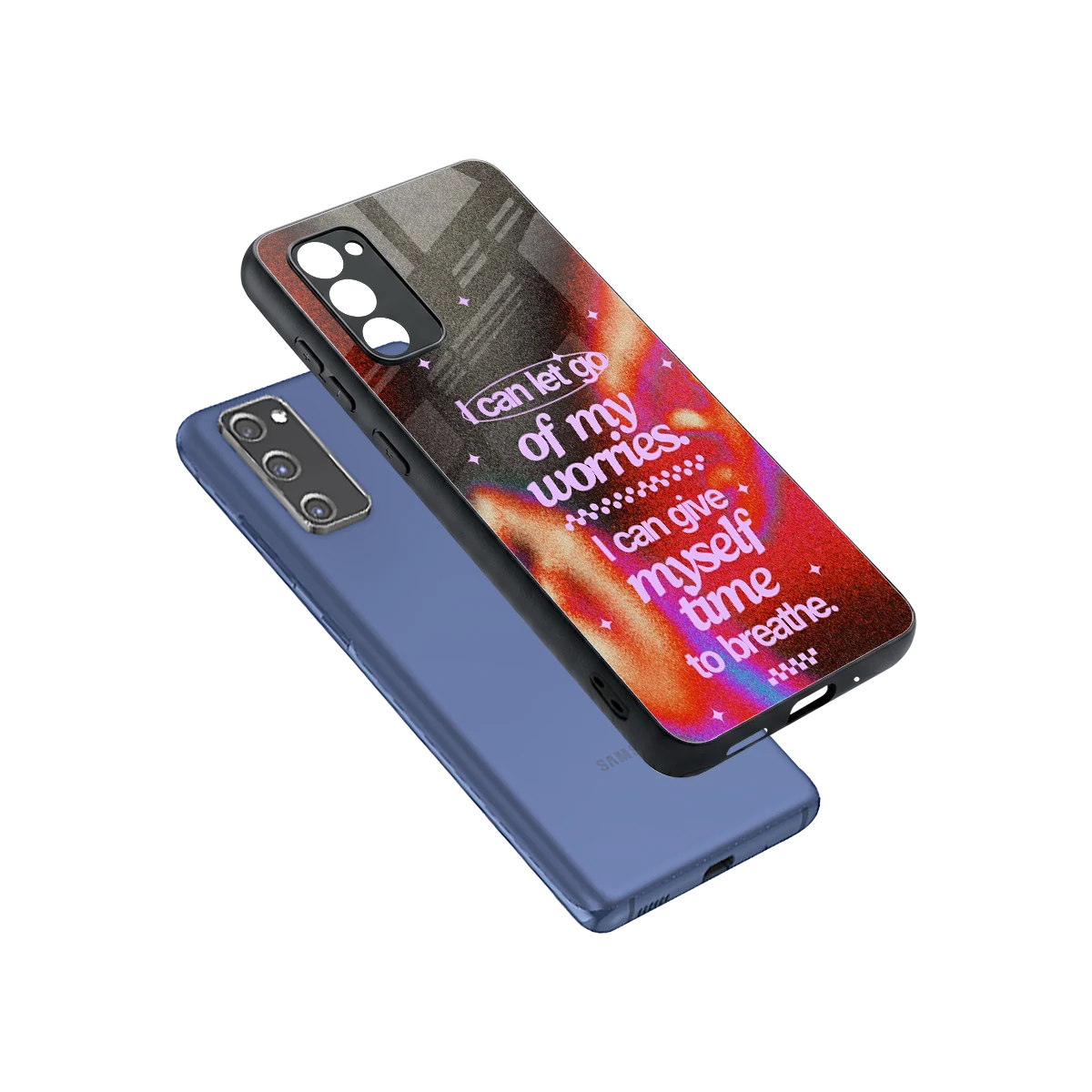 No Worries sleek samsung galaxy s20 fe cover with tempered glass back and TPU edges