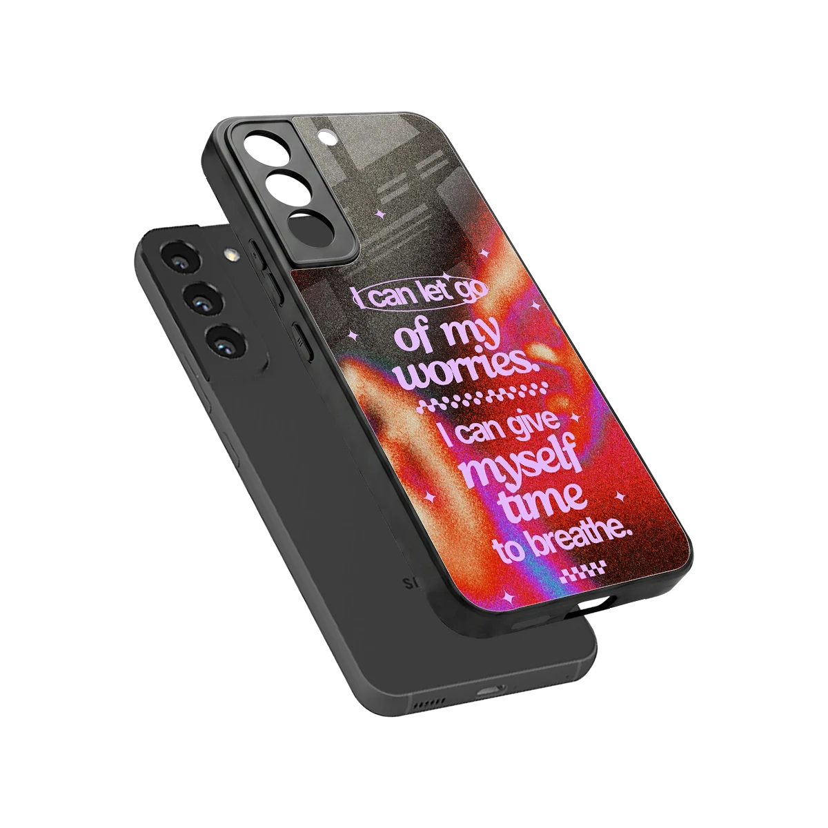 No Worries sleek samsung galaxy s22 cover with tempered glass back and TPU edges