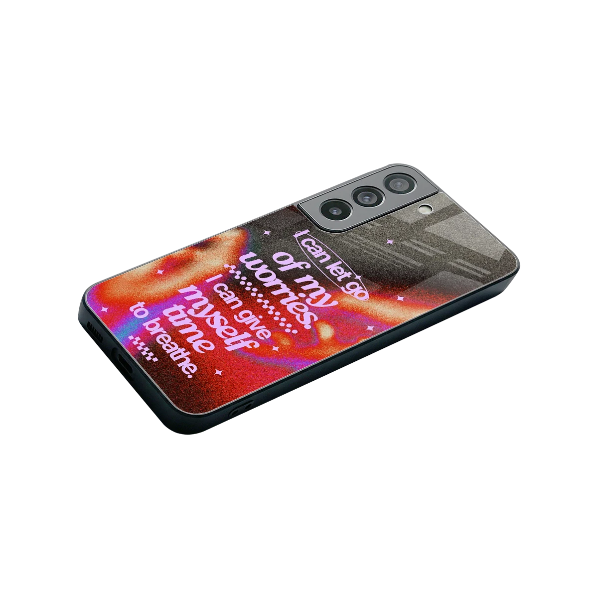 No Worries stylish phone case for samsung galaxy s22 | glossy glass and slim fit