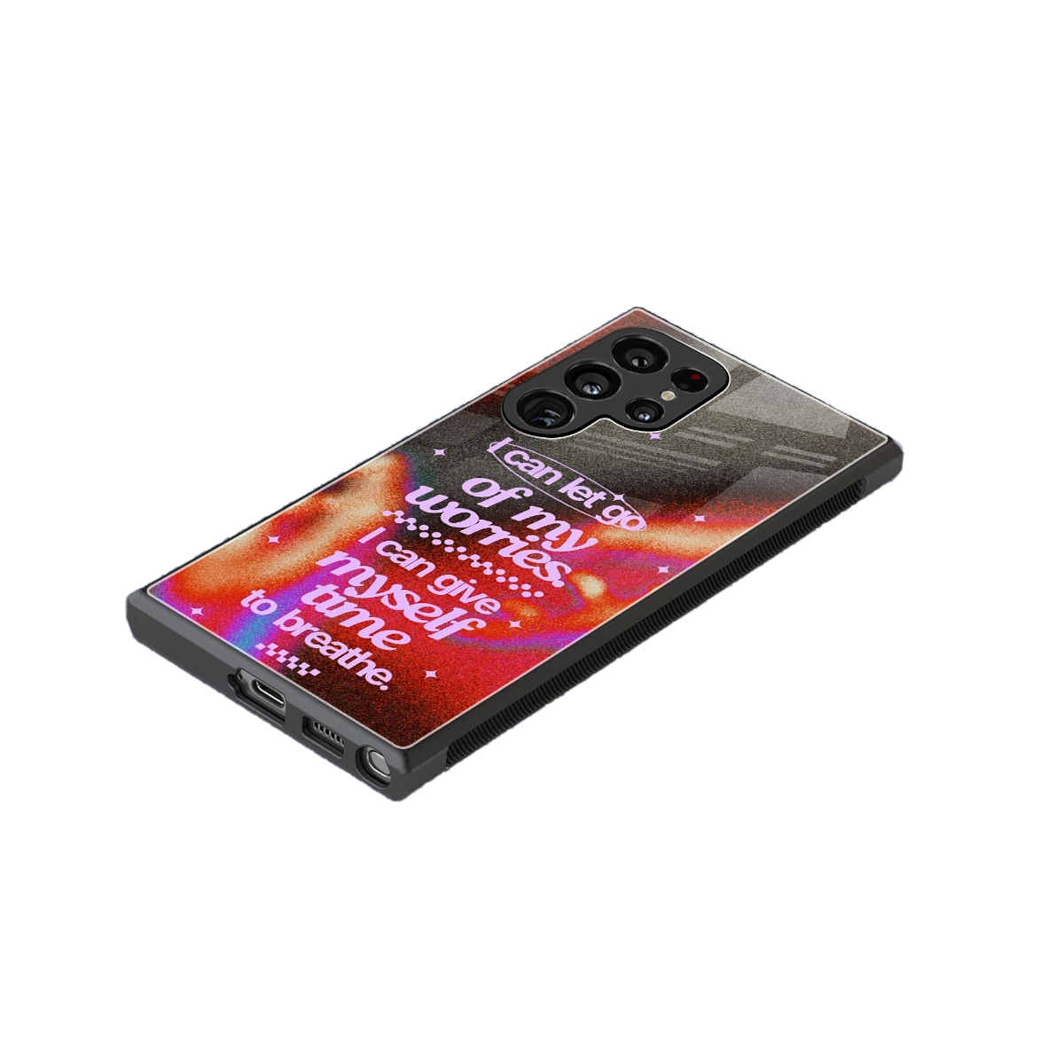 No Worries stylish phone case for samsung galaxy s24 ultra | glossy glass and slim fit