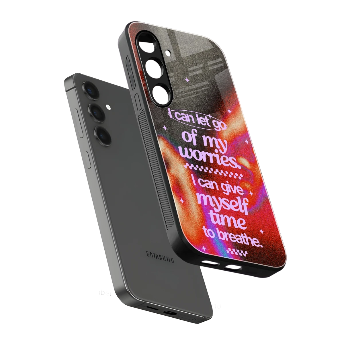 No Worries sleek samsung galaxy s25 cover with tempered glass back and TPU edges