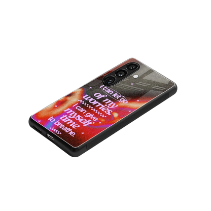 No Worries stylish phone case for samsung galaxy s23 fe | glossy glass and slim fit