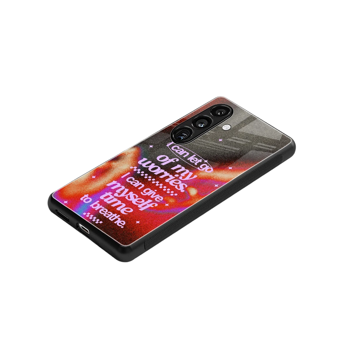 No Worries stylish phone case for samsung galaxy s24 plus | glossy glass and slim fit