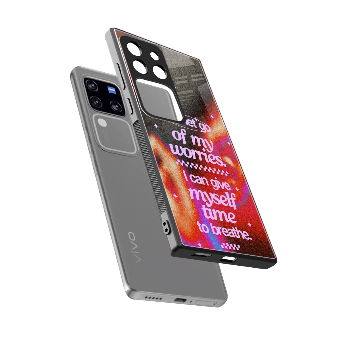 No Worries sleekvivo v30 pro cover with tempered glass back and TPU edges