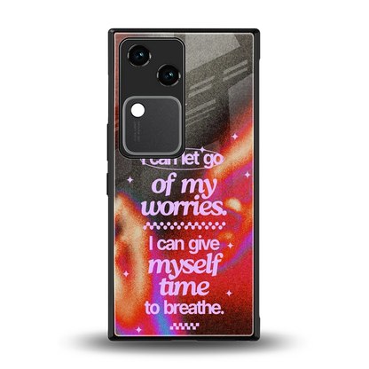 No Worries back phone cover | glass case for vivo v30