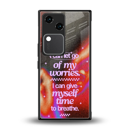 No Worries back phone cover | glass case for vivo v30