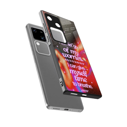 No Worries sleek vivo v30 cover with tempered glass back and TPU edges