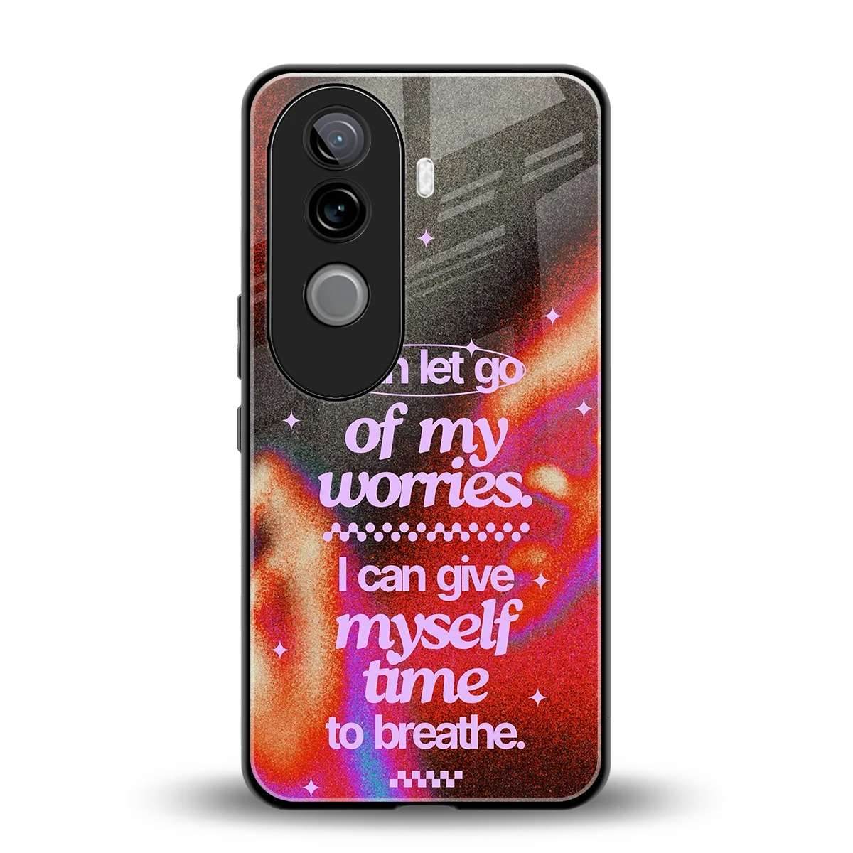 No Worries back phone cover | glass case for vivo v40e