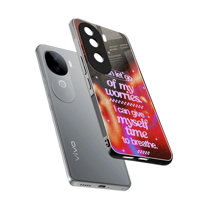 No Worries sleek vivo v40e cover with tempered glass back and TPU edges
