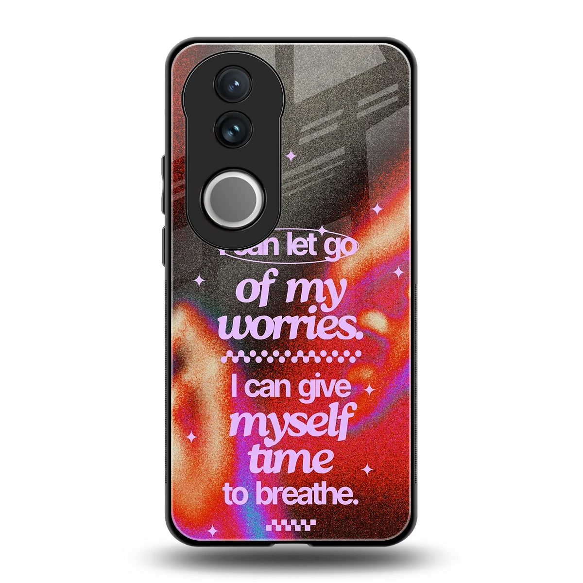No Worries back phone cover | glass case for vivo v50