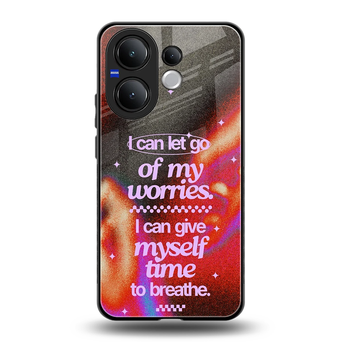 No Worries back phone cover | glass case for vivo v60