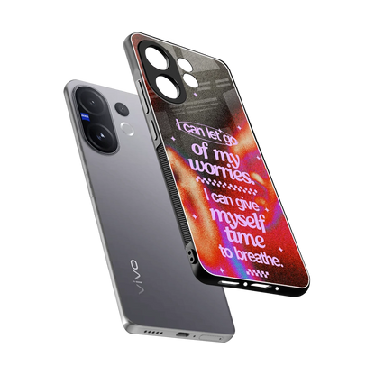 No Worries sleek vivo v60 cover with tempered glass back and TPU edges
