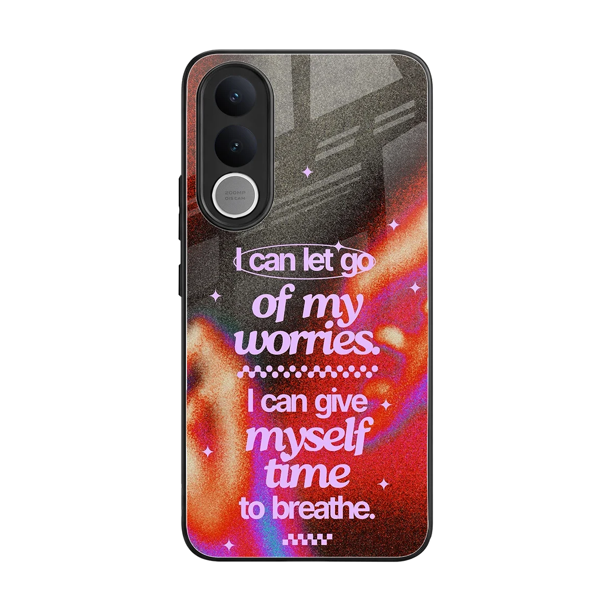 No Worries back phone cover | glass case for vivo v70 fe