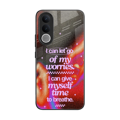 No Worries back phone cover | glass case for vivo v70 fe