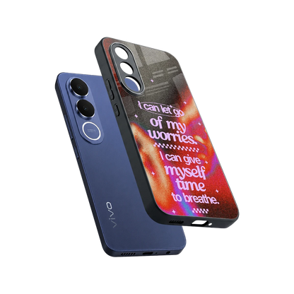 No Worries sleek vivo v70 fe cover with tempered glass back and TPU edges