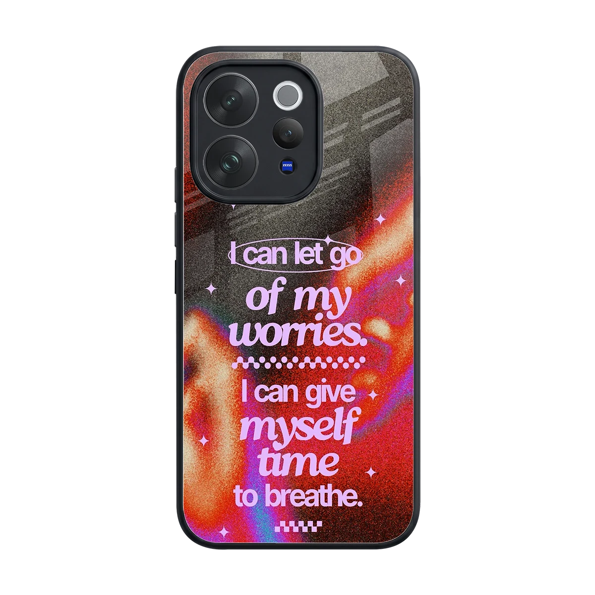 No Worries back phone cover | glass case for vivo v70