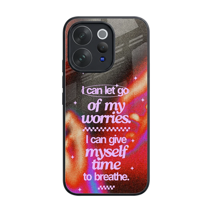 No Worries back phone cover | glass case for vivo v70
