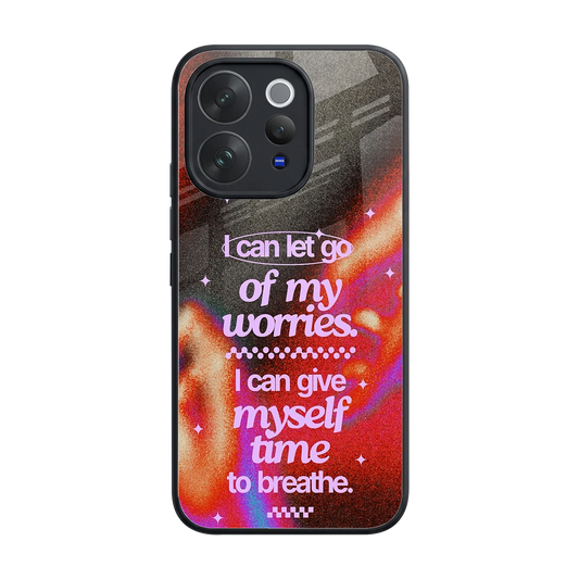 No Worries back phone cover | glass case for vivo v70