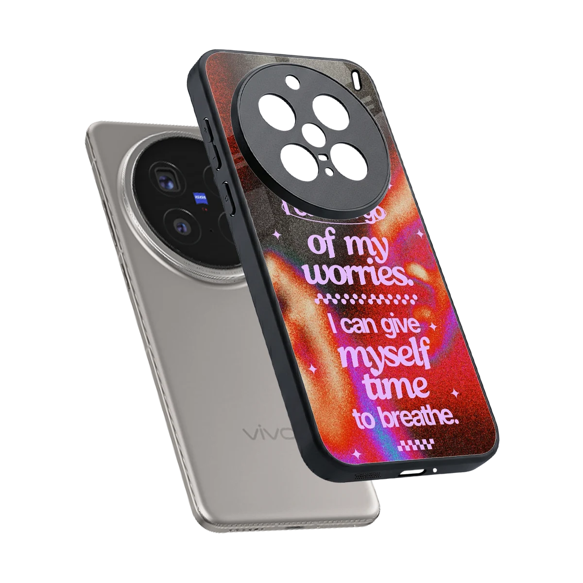 No Worries sleek vivo x200 pro cover with tempered glass back and TPU edges