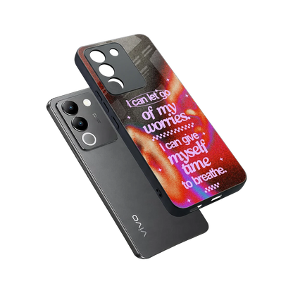 No Worries sleek vivo y200 5g cover with tempered glass back and TPU edges