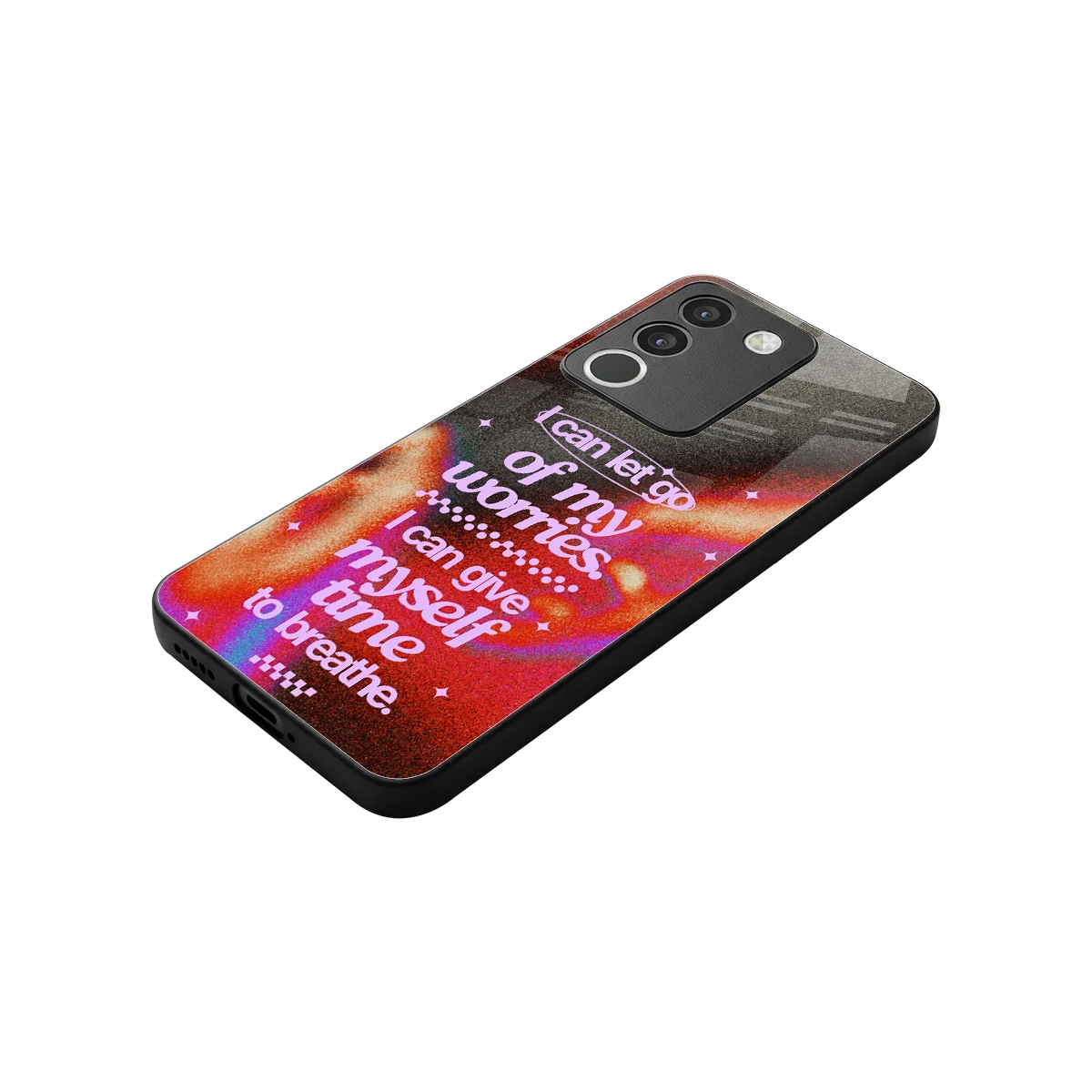 No Worries stylish phone case for vivo y200 5g | glossy glass and slim fit