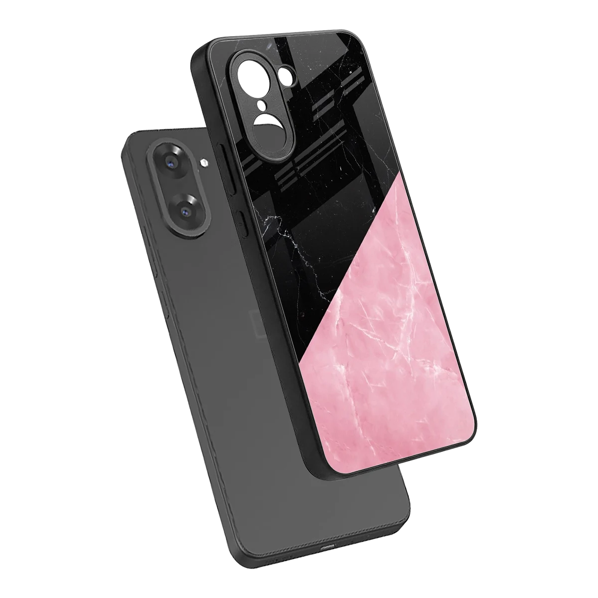 Obsidian Rose sleek oneplus nord ce5 5g cover with tempered glass back and TPU edges