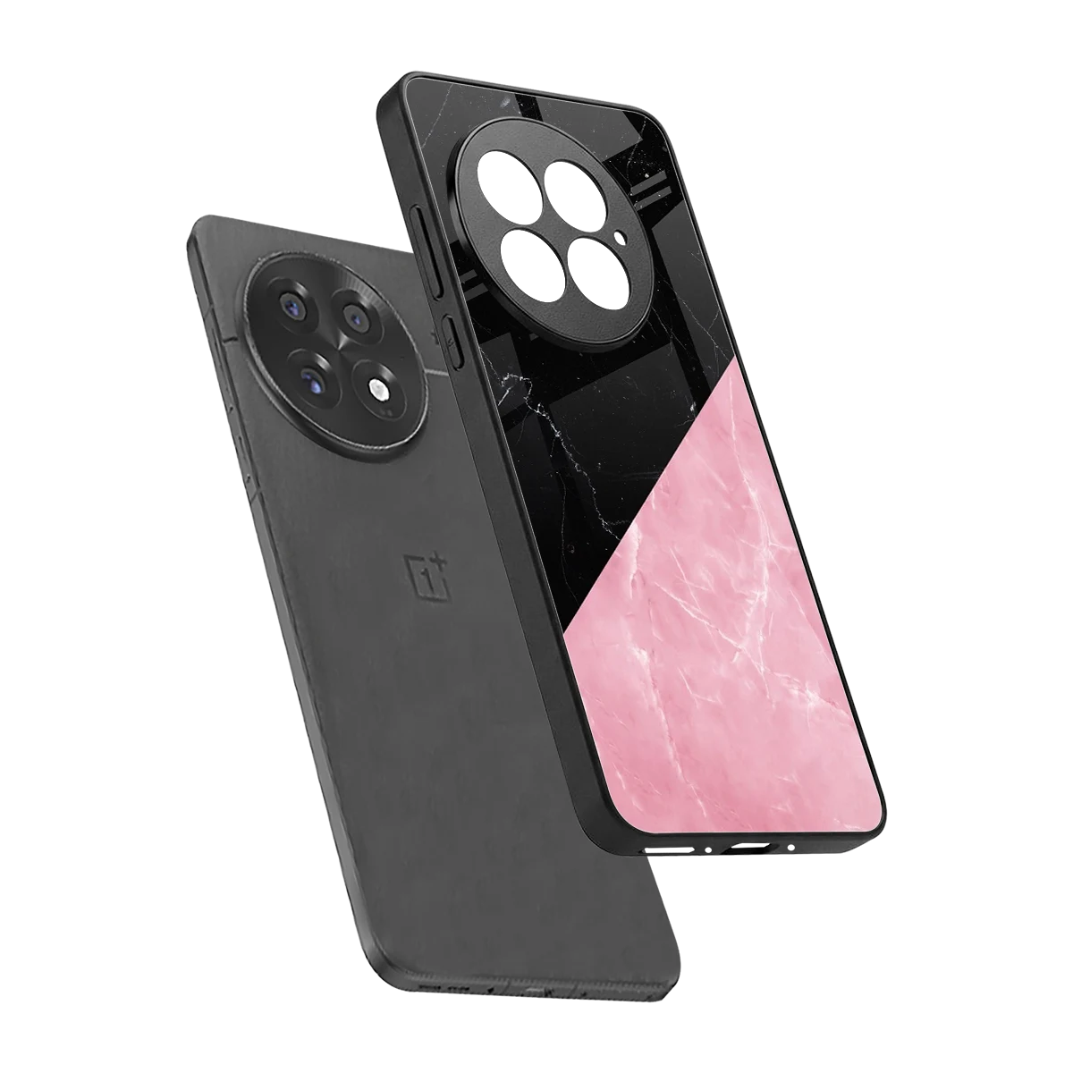 Obsidian Rose sleek oneplus 13 cover with tempered glass back and TPU edges