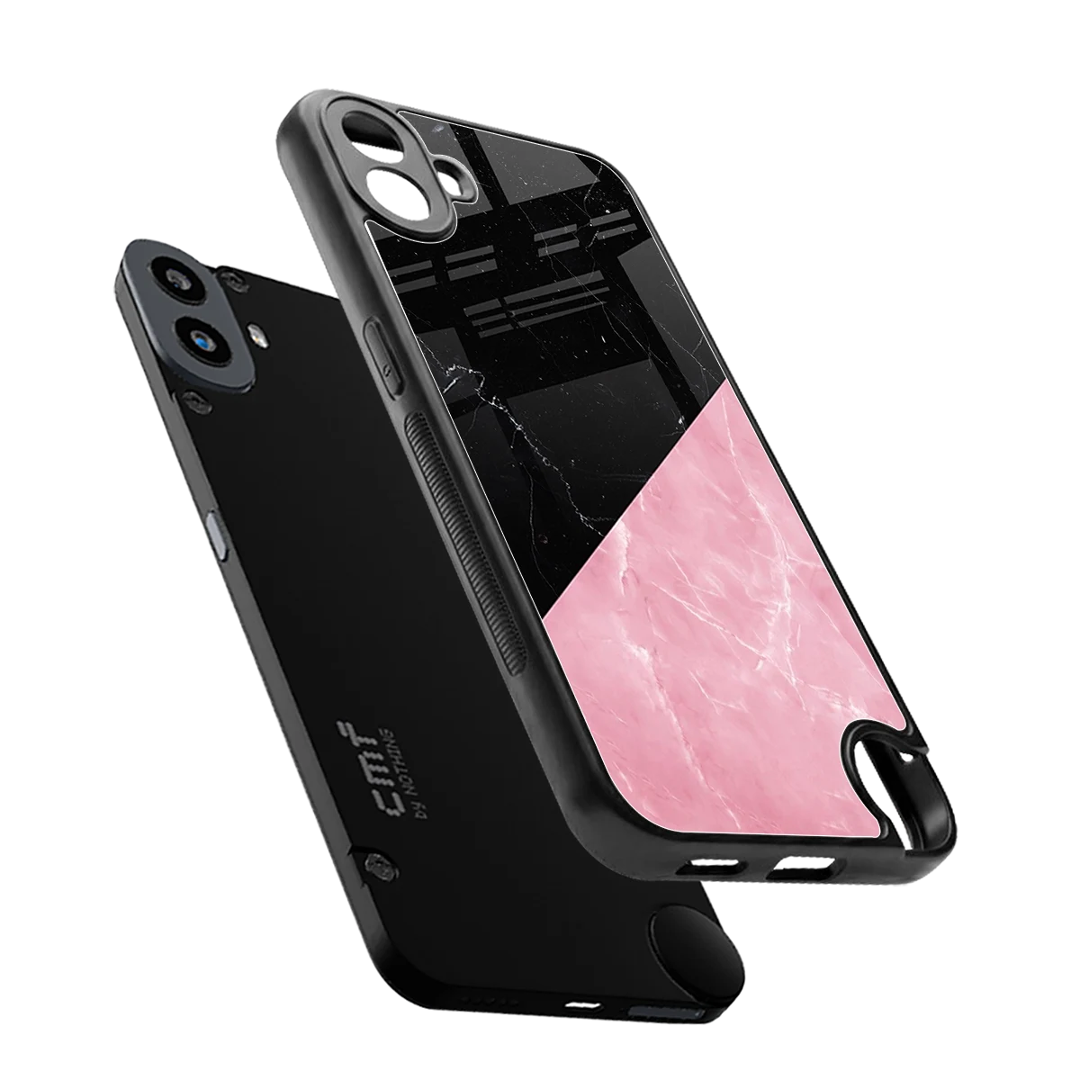 Obsidian Rose sleek cmf nothing phone 1 cover with tempered glass back and TPU edges