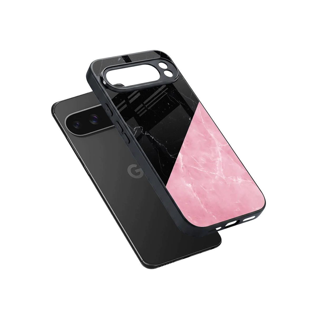 Obsidian Rose sleek google pixel 10 pro xl cover with tempered glass back and TPU edges