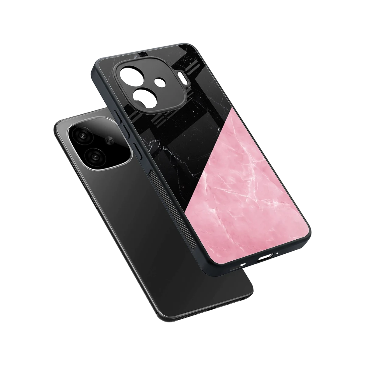 Obsidian Rose sleek iqoo neo 10r 5g cover with tempered glass back and TPU edges