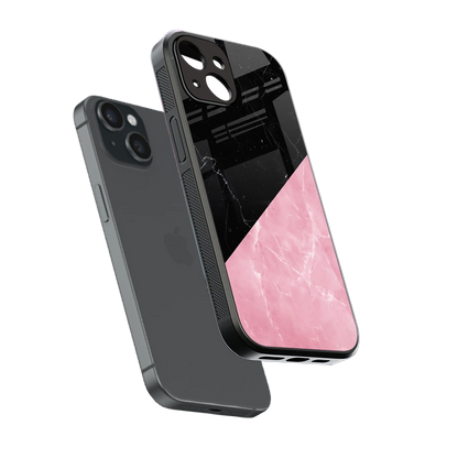 Obsidian Rose sleek iphone 15 cover with tempered glass back and TPU edges