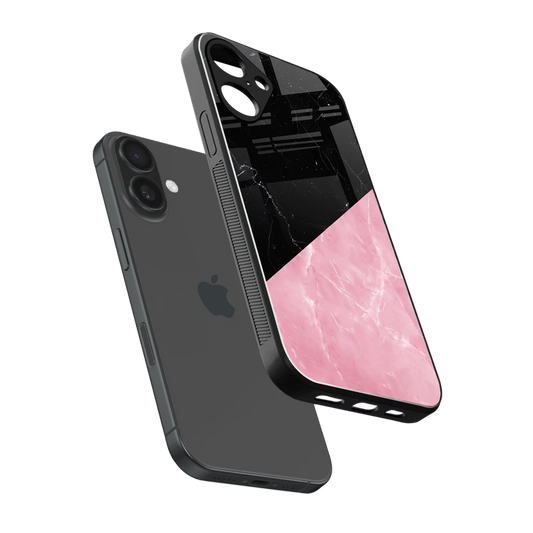 Obsidian Rose sleek iphone 16 plus cover with tempered glass back and TPU edges