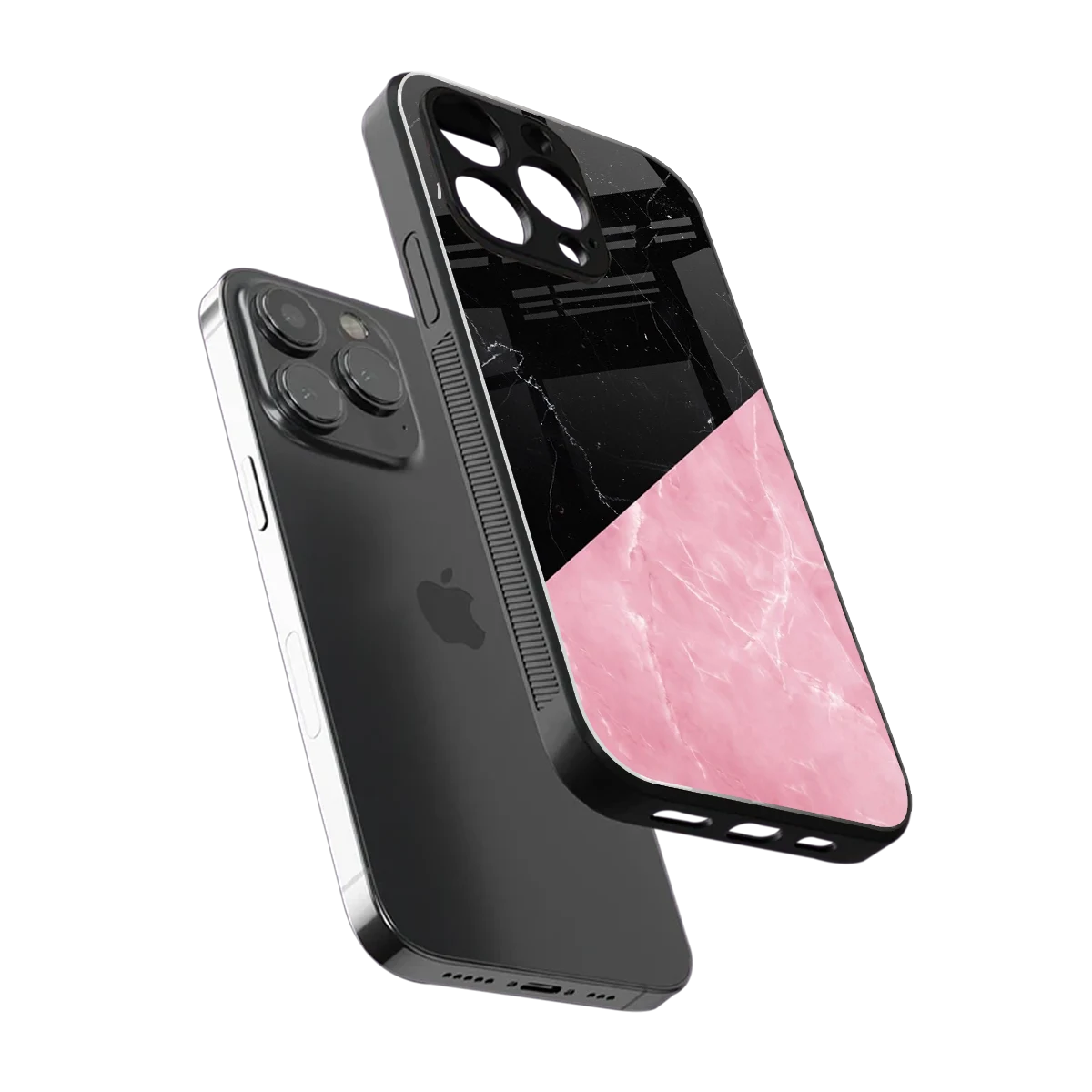 Obsidian Rose sleek iphone 16 pro max cover with tempered glass back and TPU edges