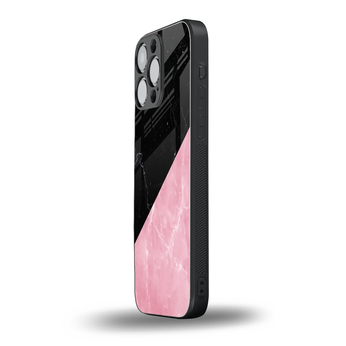 Obsidian Rose iphone 16 pro max mobile cover | shockproof glass phone case