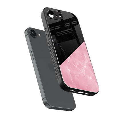 Obsidian Rose sleek iphone 16e cover with tempered glass back and TPU edges