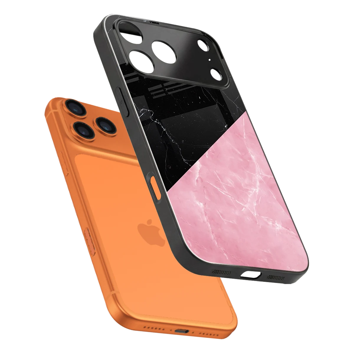Obsidian Rose sleek iphone 17 pro max cover with tempered glass back and TPU edges