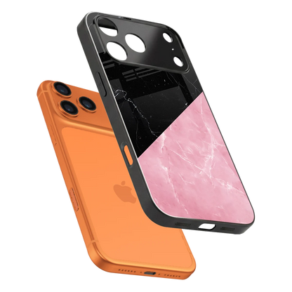 Obsidian Rose sleek iphone 17 pro max cover with tempered glass back and TPU edges