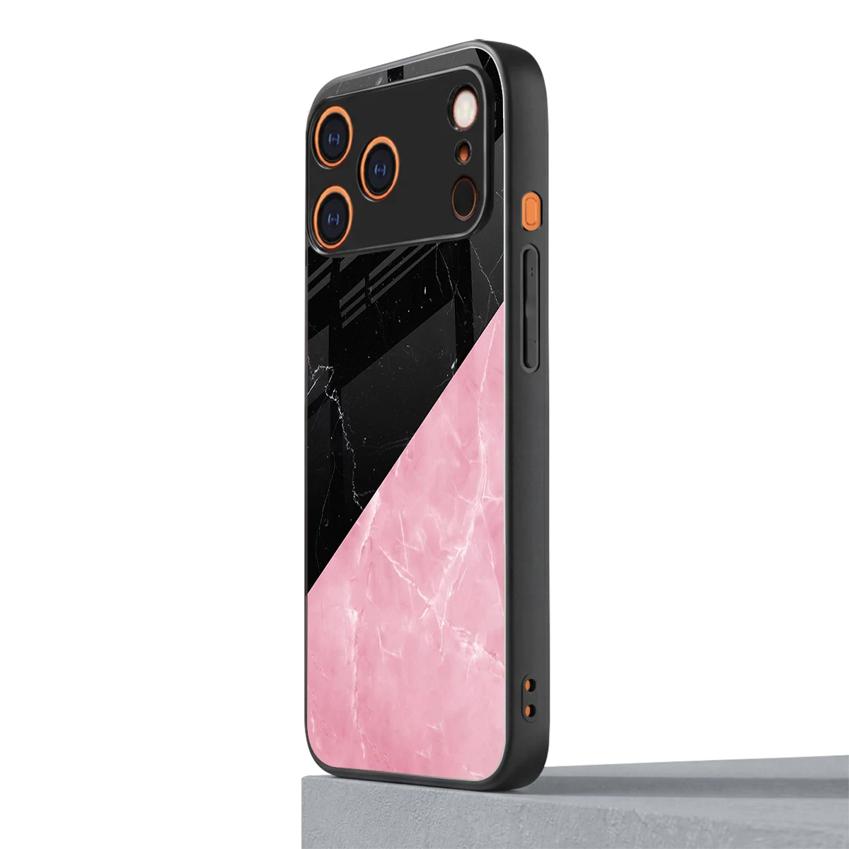 Obsidian Rose iphone 17 pro max mobile cover | shockproof glass phone case
