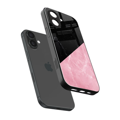 Obsidian Rose sleek iphone 17 cover with tempered glass back and TPU edges