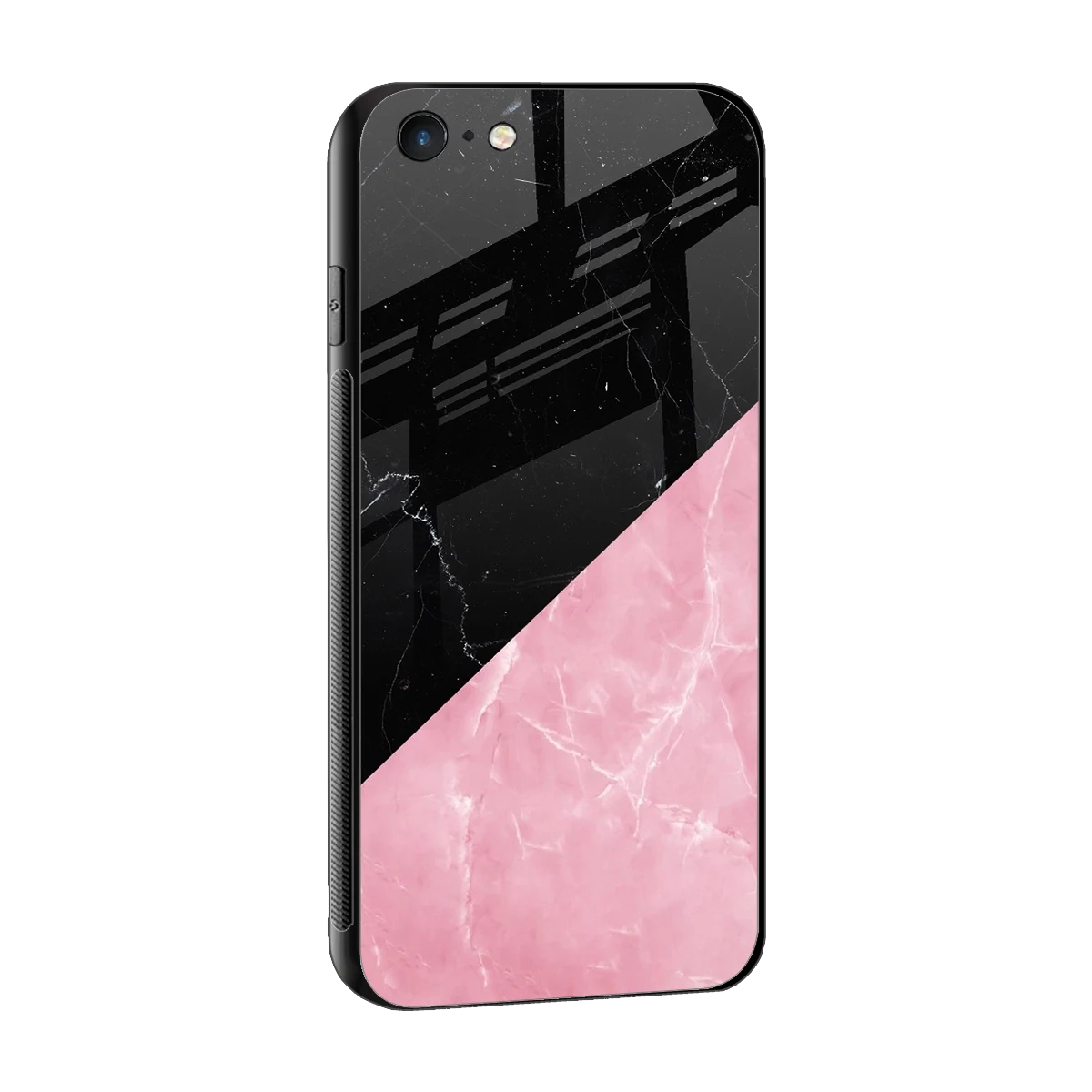 Obsidian Rose sleek iphone 6s plus cover with tempered glass back and TPU edges