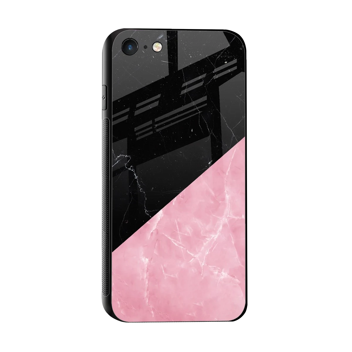 Obsidian Rose sleek iphone 7 cover with tempered glass back and TPU edges