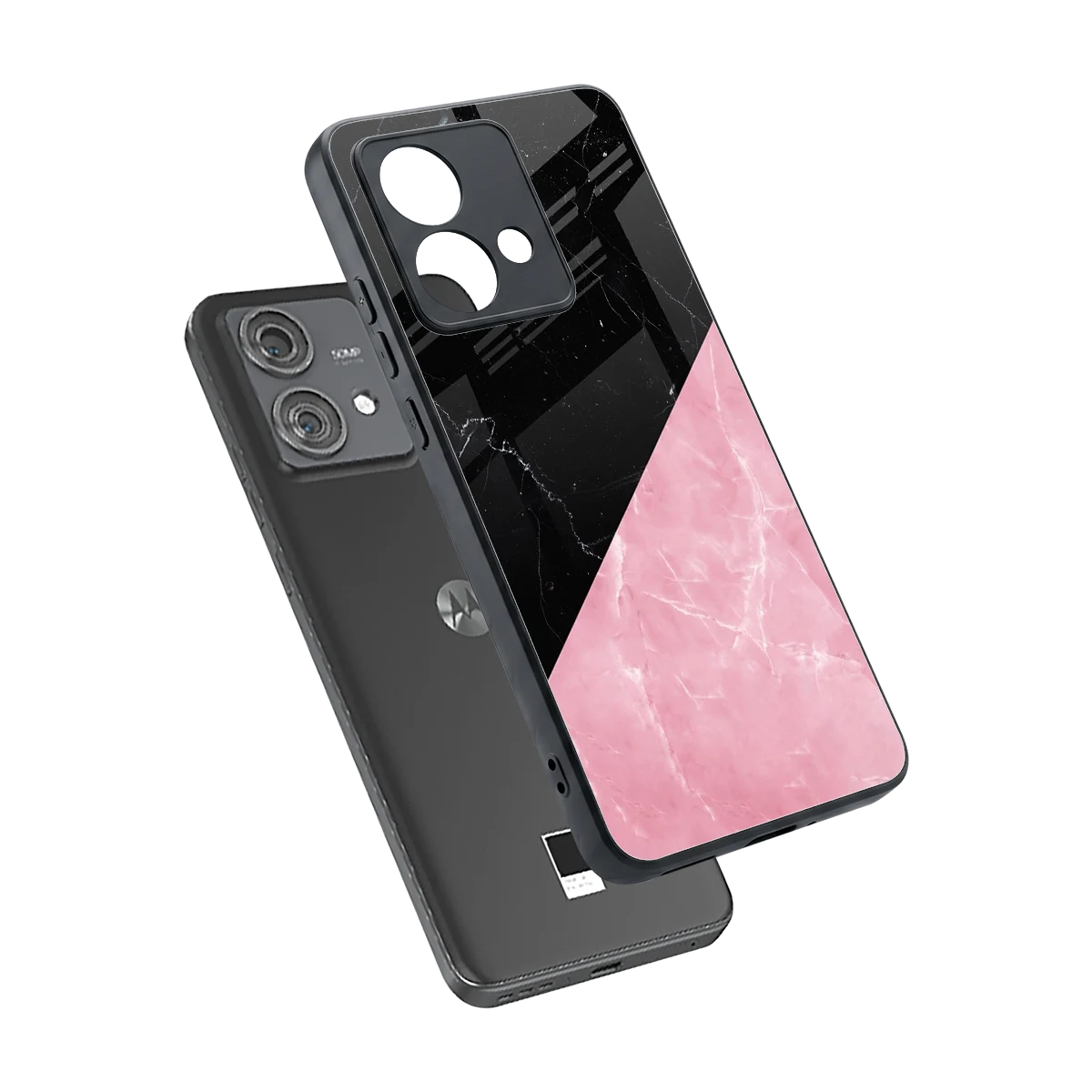 Obsidian Rose sleek motorola edge 40 neo 5g cover with tempered glass back and TPU edges