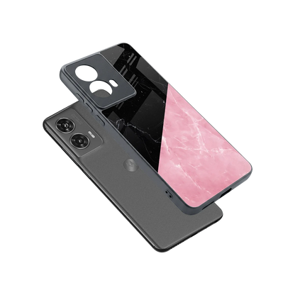 Obsidian Rose sleek motorola edge 50 fusion cover with tempered glass back and TPU edges
