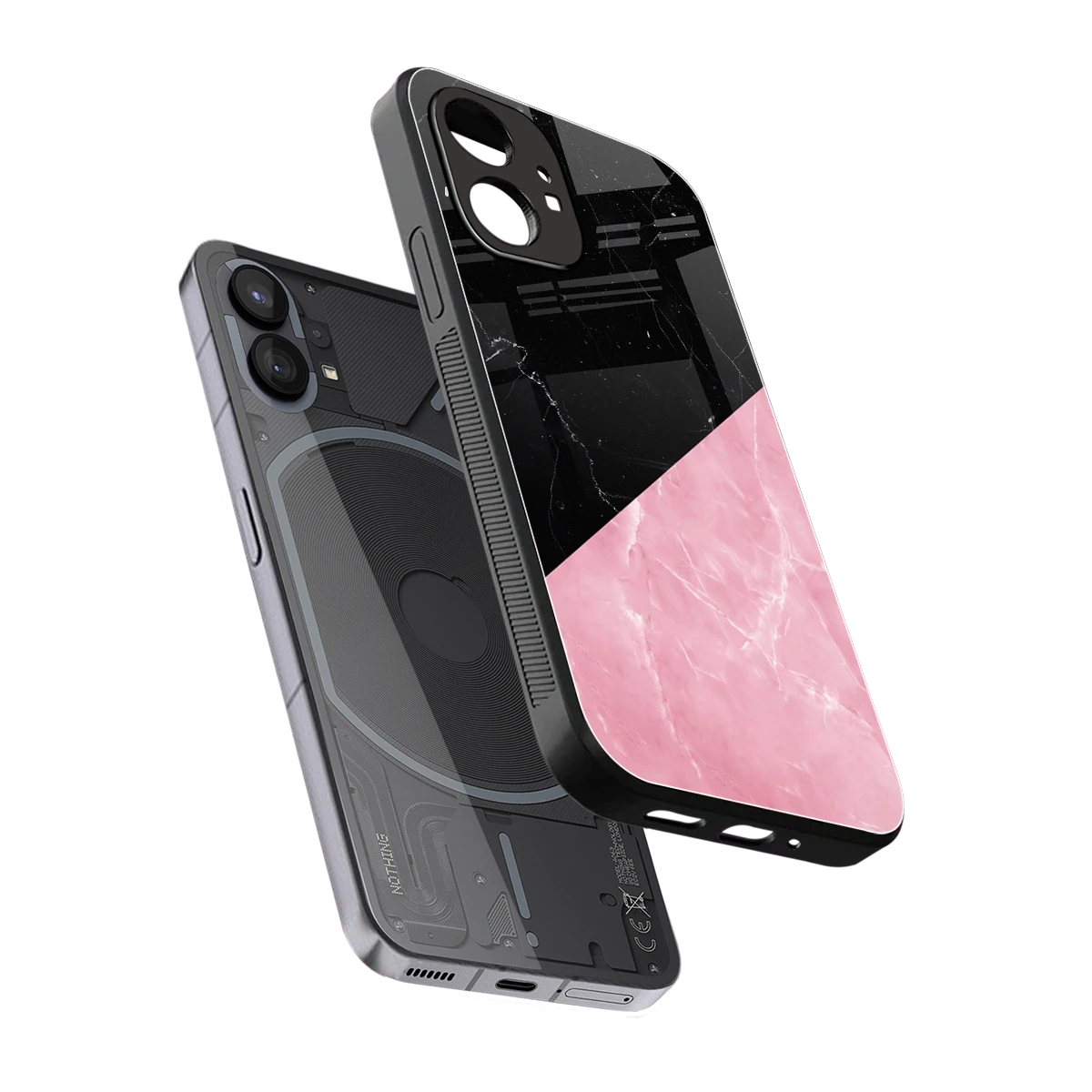 Obsidian Rose sleek nothing phone 1 cover with tempered glass back and TPU edges