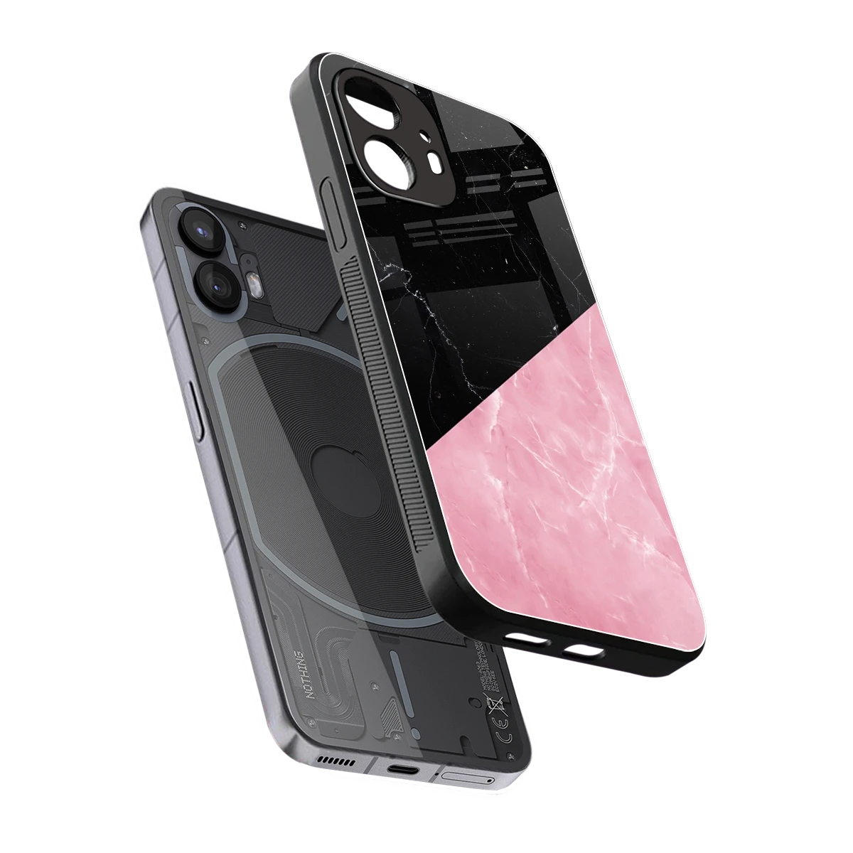 Obsidian Rose sleek nothing phone 2 cover with tempered glass back and TPU edges